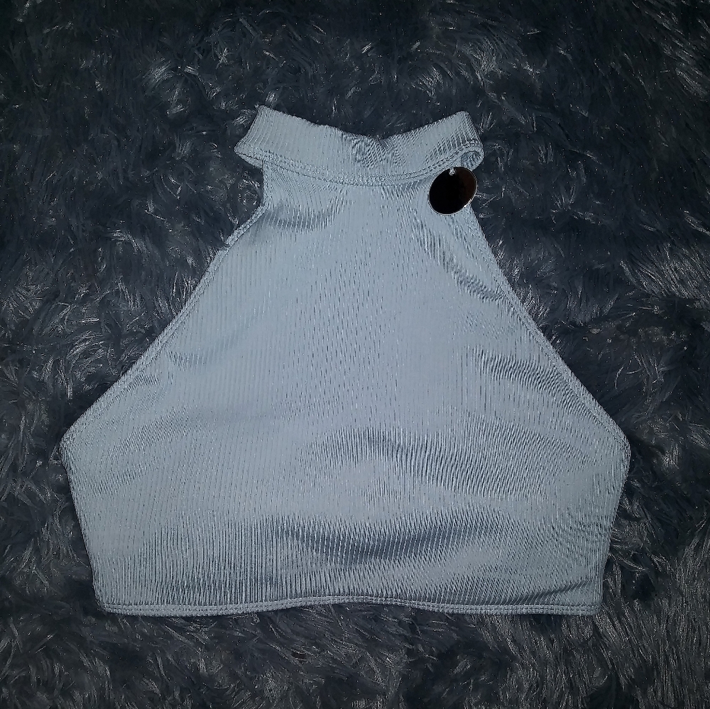 Forever21 gray rave crop bra top